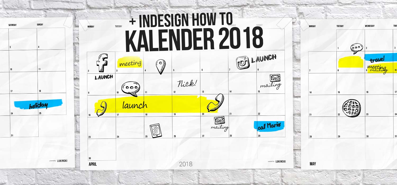 Kalender 18 Ausdrucken Kostenlose Pdf Indesign Tutorial One Social Marketing