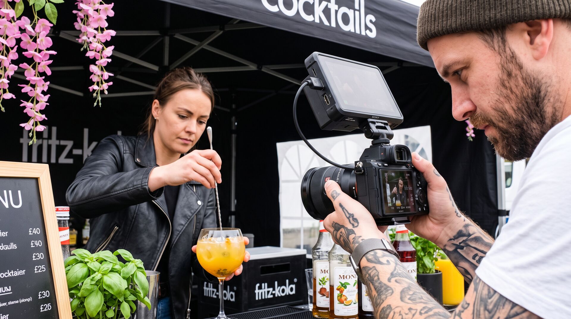Cocktail-Van beim Food Festival Content-Dreh TikTok Instagram