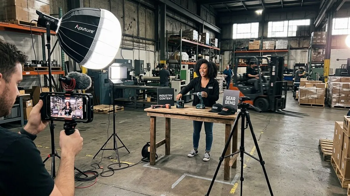 Warehouse Industrial Location Content Produktion Kamera Licht Shoot